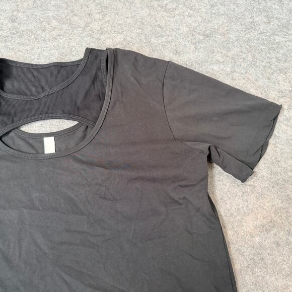 Dion Lee Unisex Black Asymmetrical Holster Designer Tee T-Shirt Shirt Size L - Picture 2 of 12